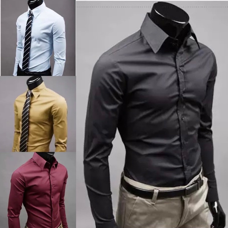 Men Shirt formal men shirt men top men office wear Baju lelaki shirt lelaki Baju Kemeja Lelaki