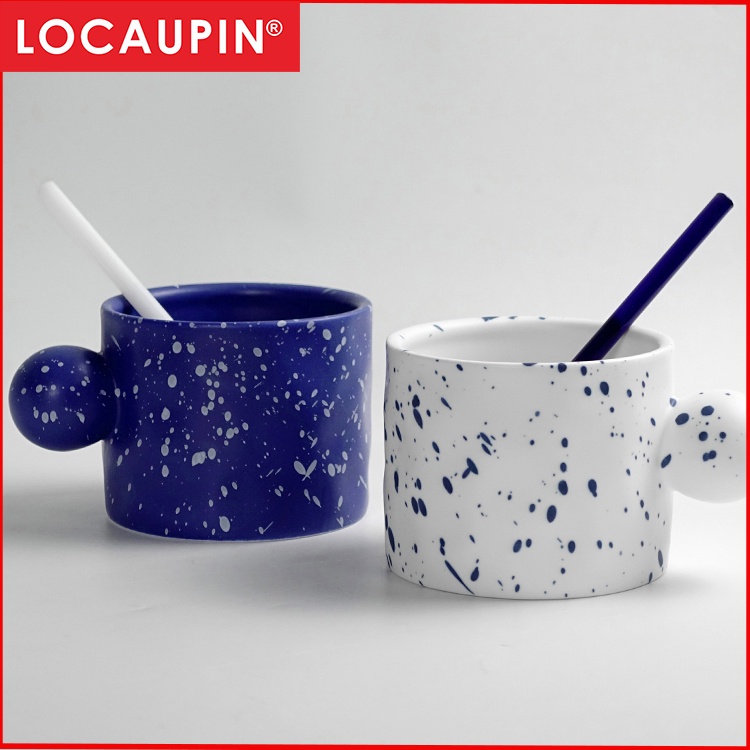 Locaupin Ceramic Novelty Art Gallery Office Coffee Mugs Milk Mugs, Breakfast Cups ,Cereal, Ice Cream Cups Gifts