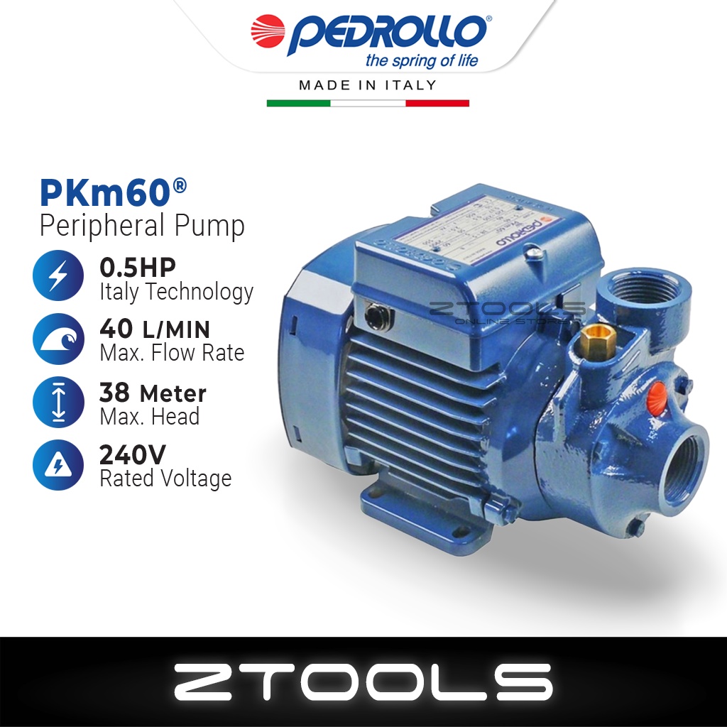 (ITALY) Pedrollo SelfPriming Peripheral Water Pump NonAuto Pump