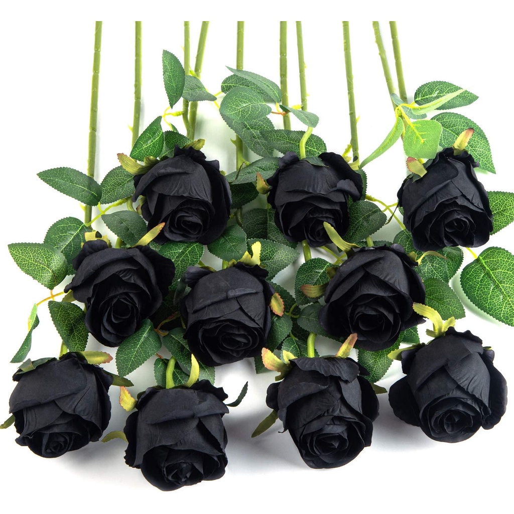 5Pcs Artificial Black Rose Flower / Simulation Silk Flowers / Halloween Fake  Flowers for Christmas Wedding Party Decor | Shopee Malaysia