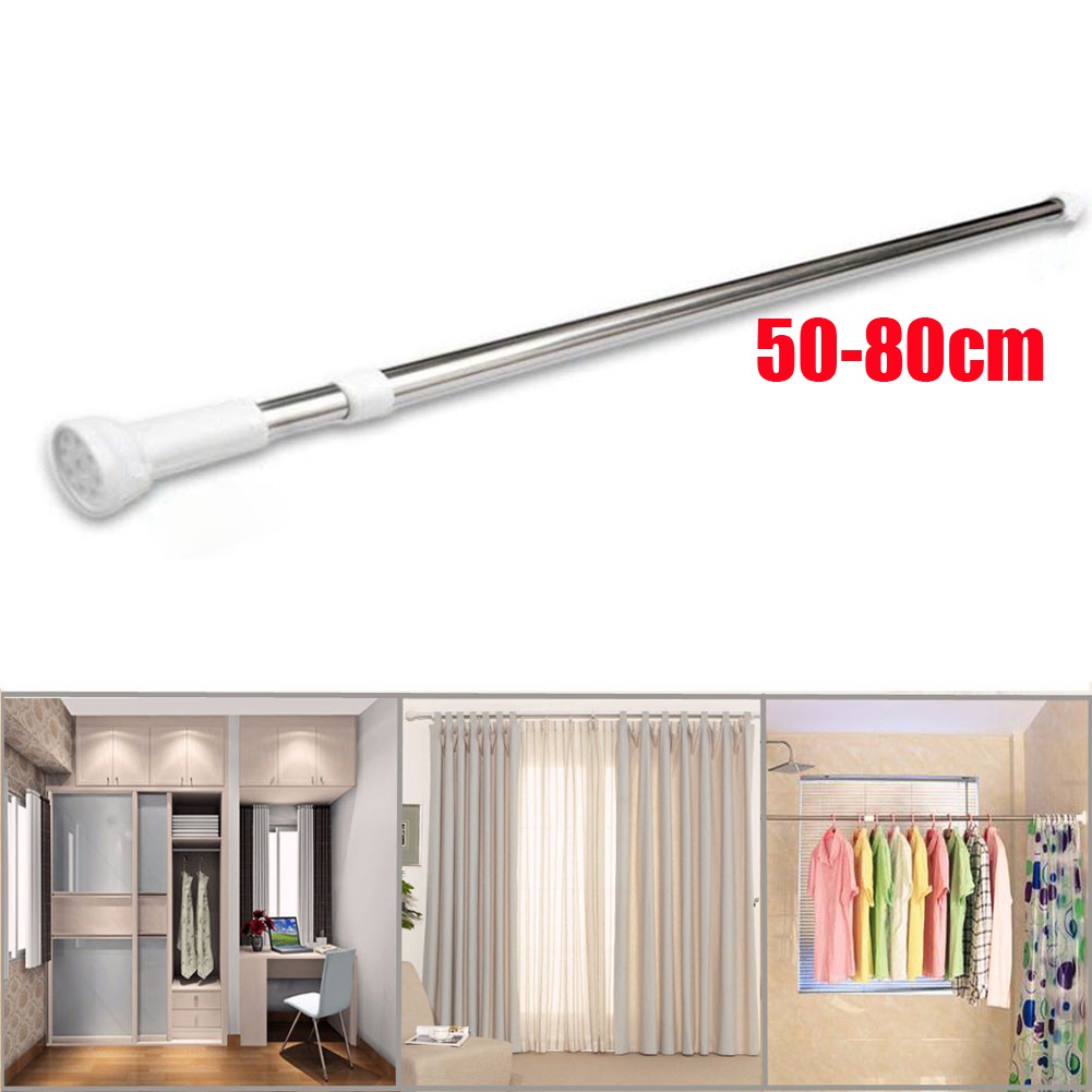 Extendable Telescopic Shower Curtain Rail Pole Bath Door Window