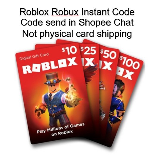 In Stock Global Original Roblox Game Cards Code Premium Roblox Robux 800 10000 Robux Shopee Malaysia - roblox gift card 100