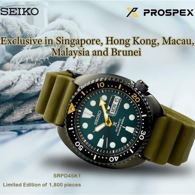 Seiko Prospex SRPD45K1 Okinawa Sea Grape Black Turtle Limited Edition  1422/1800 