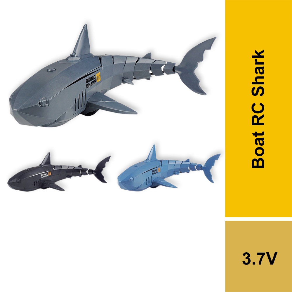 KL Ready Stock Remote Control Boat RC Shark 2.4G 4 channel Electric Simulation Waterproof Ship Toys For Kids