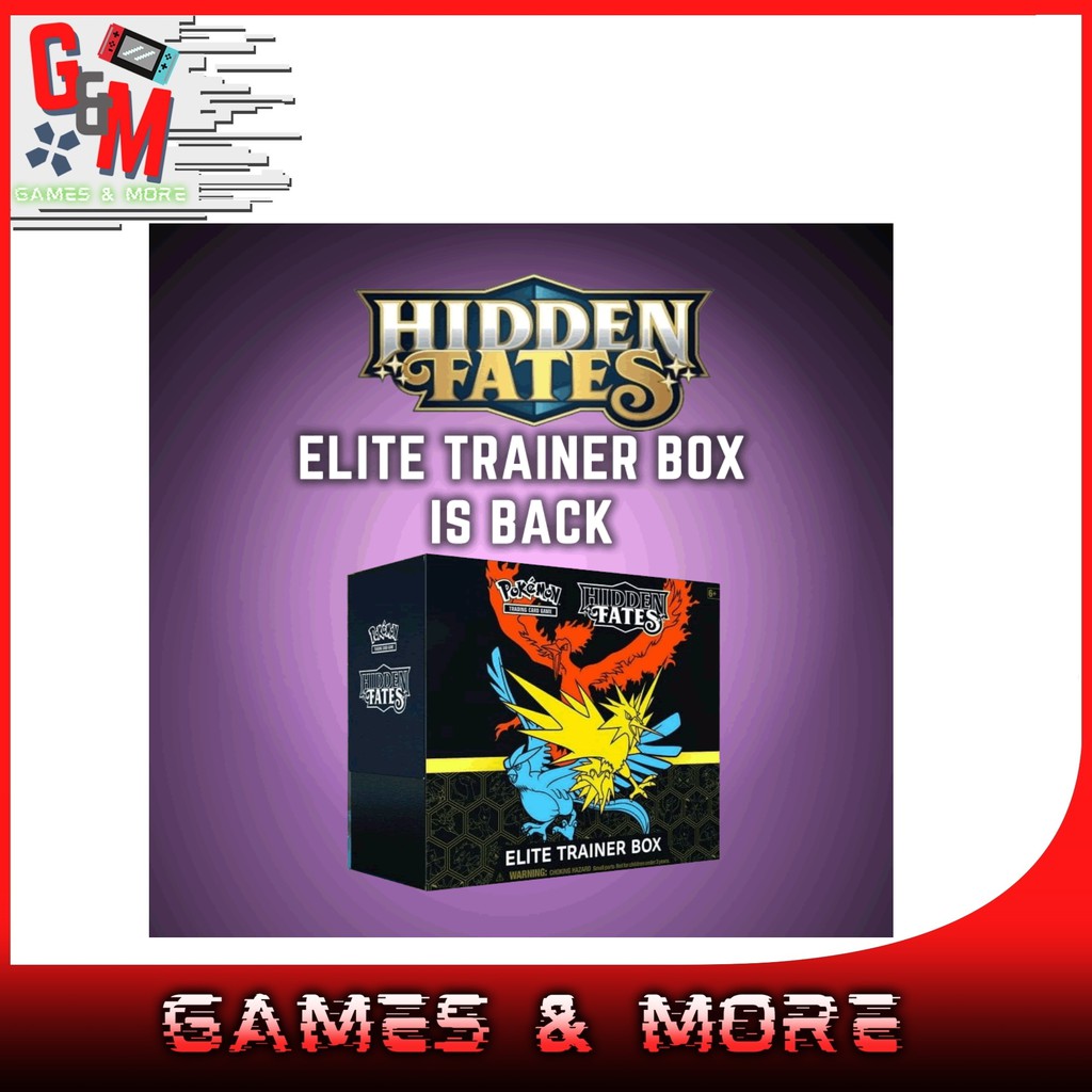 Pokemon Tcg Sun Moon 11 5 Hidden Fates Reprint Elite Trainer Box Etb Shopee Malaysia