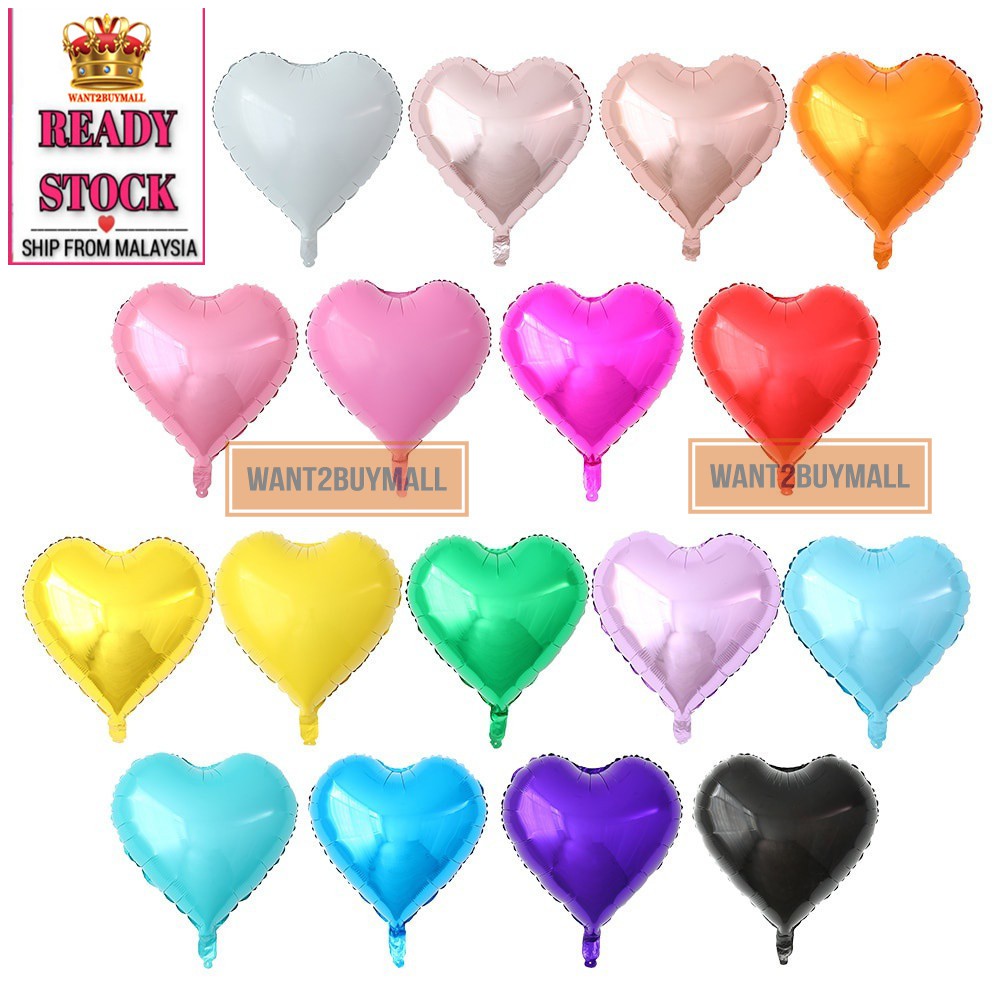 3 Size 5/10/18 Inch Love Heart Shape Shining Colour Birtyday Party Graduation Anniversary Foil Balloon / Belon Bentuk