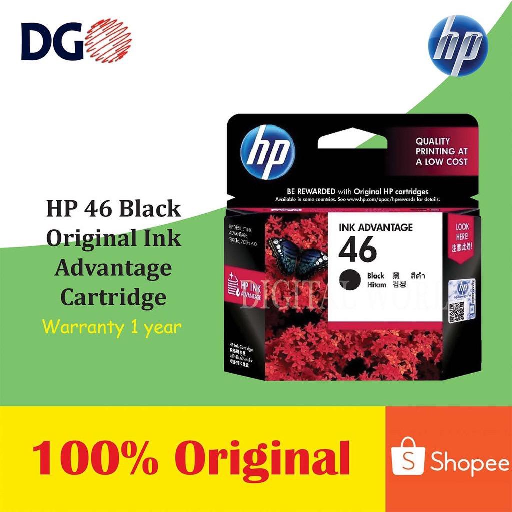 HP 46 Black Original Ink Advantage Cartridge HP46 (CZ637AA) & HP 46 ...