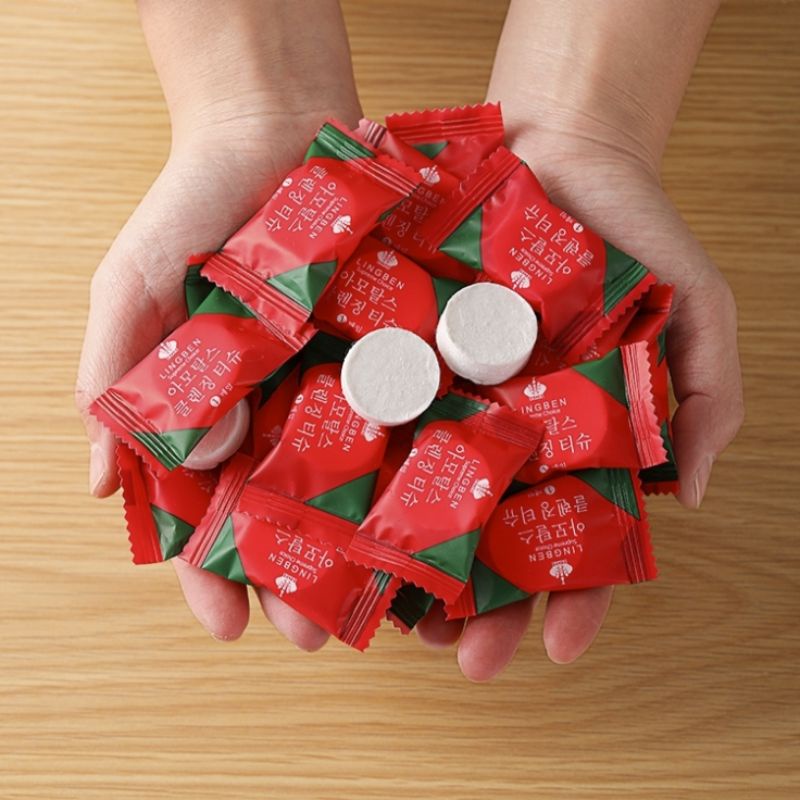 Portable & Disposable Compressed Towel Tablets Towelettes Napkin Hand