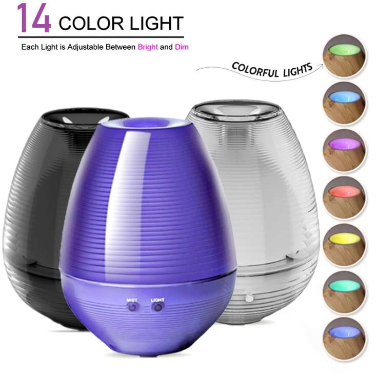 14 Color Lamp Essential Oil Fragrance Aroma Diffuser 160mL Aromatherapy Air Purifier Cool Mist Humidifier Remote Control