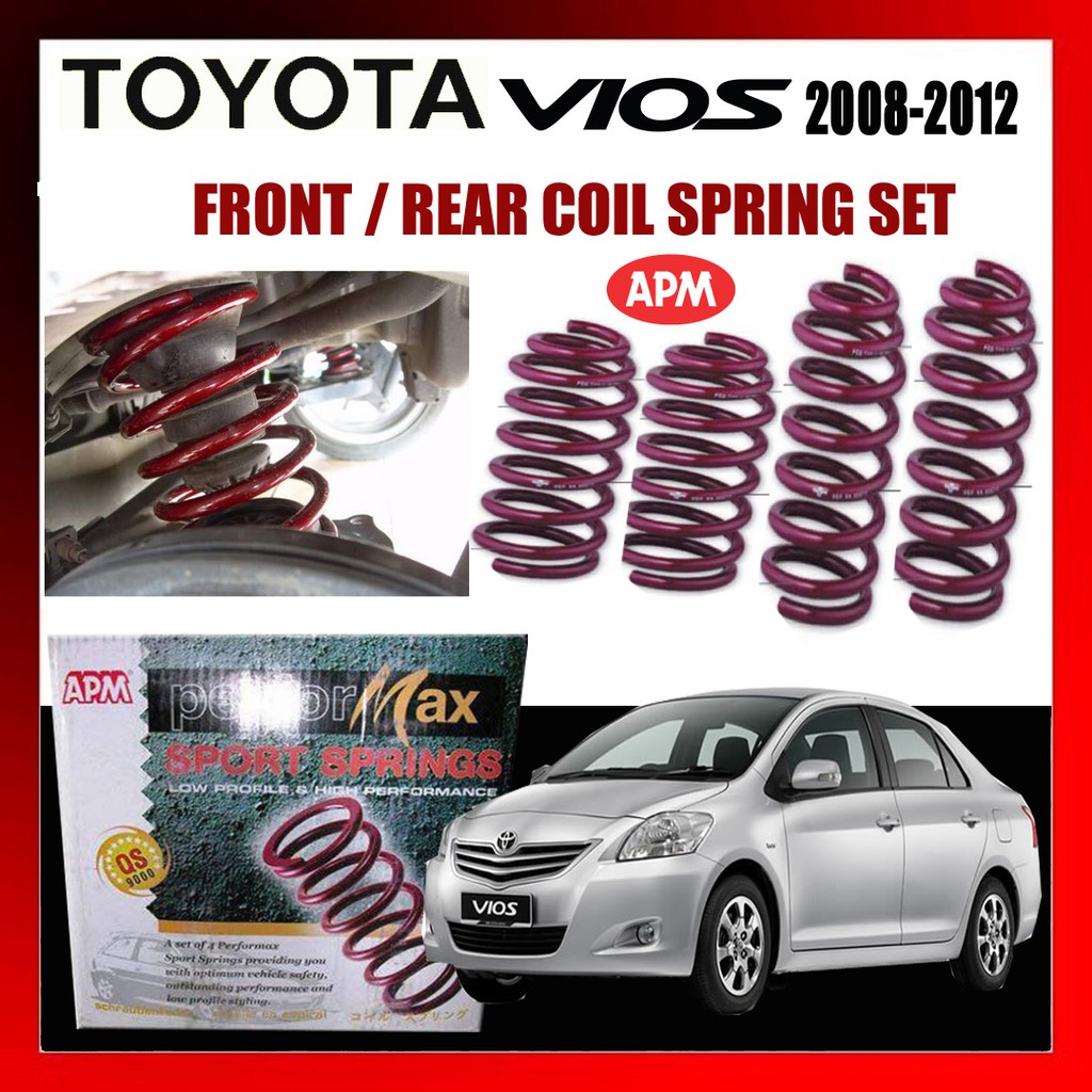 Toyota Vios Ncp93 2008 2012 Apm Performax Lowered Sport Coil Spring Suspension Shopee Malaysia