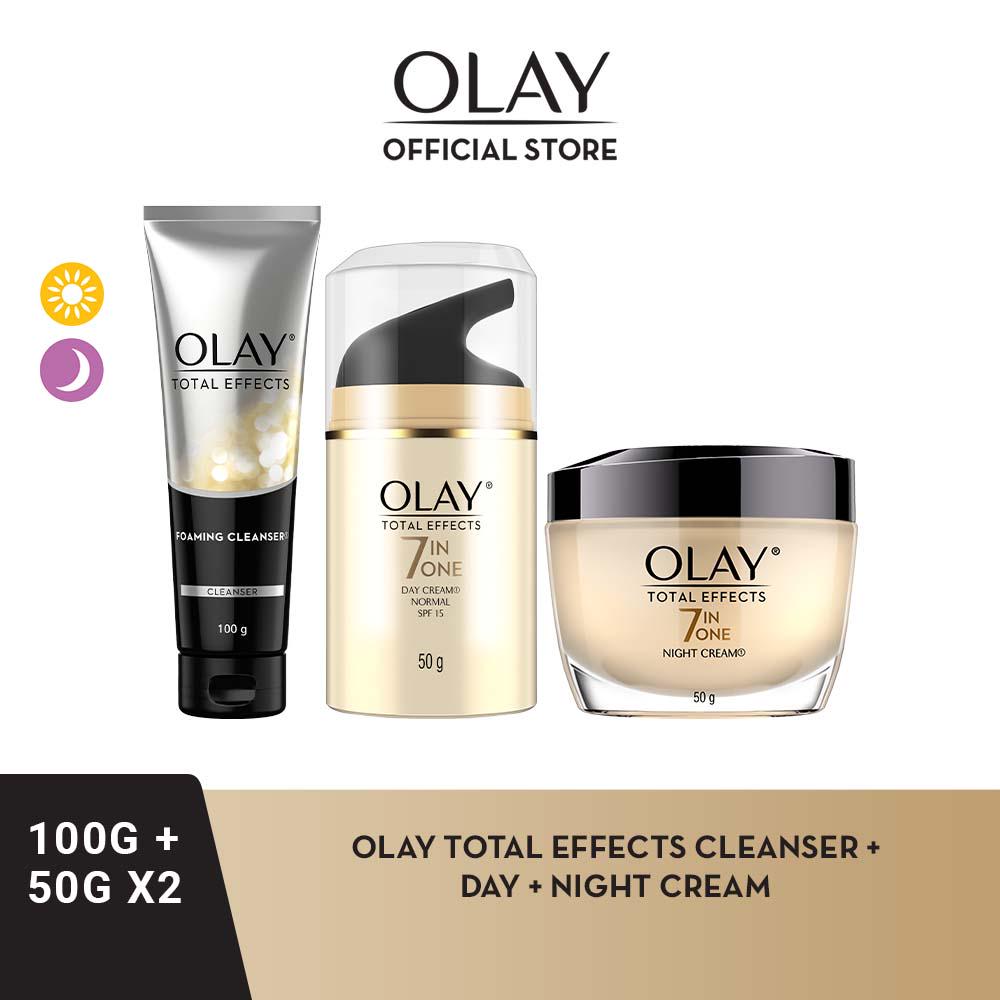 Olay Total Effects Regimen Bundle (Cleanser 100g & Day Cream Gentle 50g ...