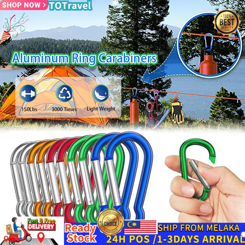 Outdoor safety hook Alloy D Shaped Carabiner Spring Snap Clip Hooks Keychains Escape Lock for Hiking Camping climbing登山扣