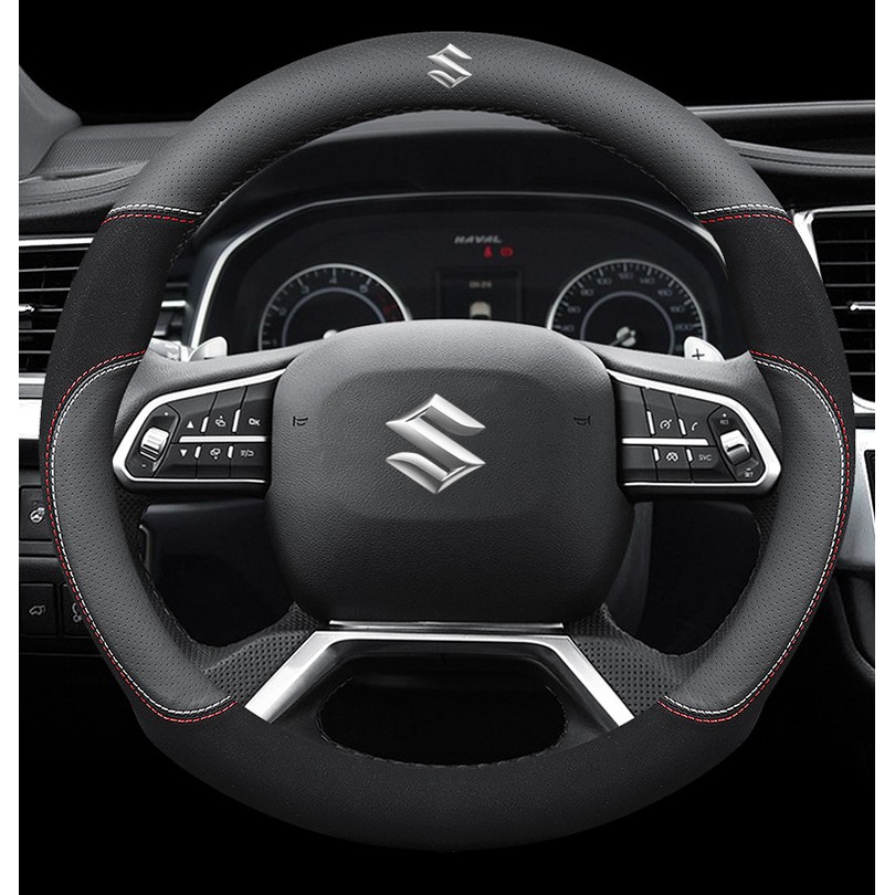 Suzuki car steering wheel cover leather breathable for Swift Grand