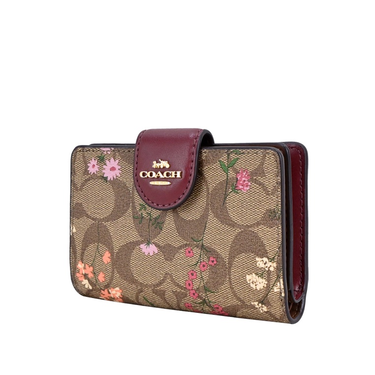 Phone Wallet In Signature Canvas With Wildflower Print