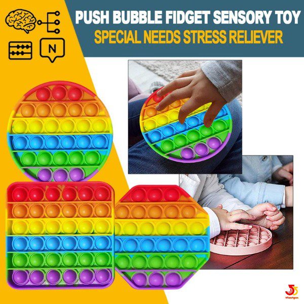 Pop it Round Fidget Toy Push Bubble Stress relief Kids tiktok Family games Gift