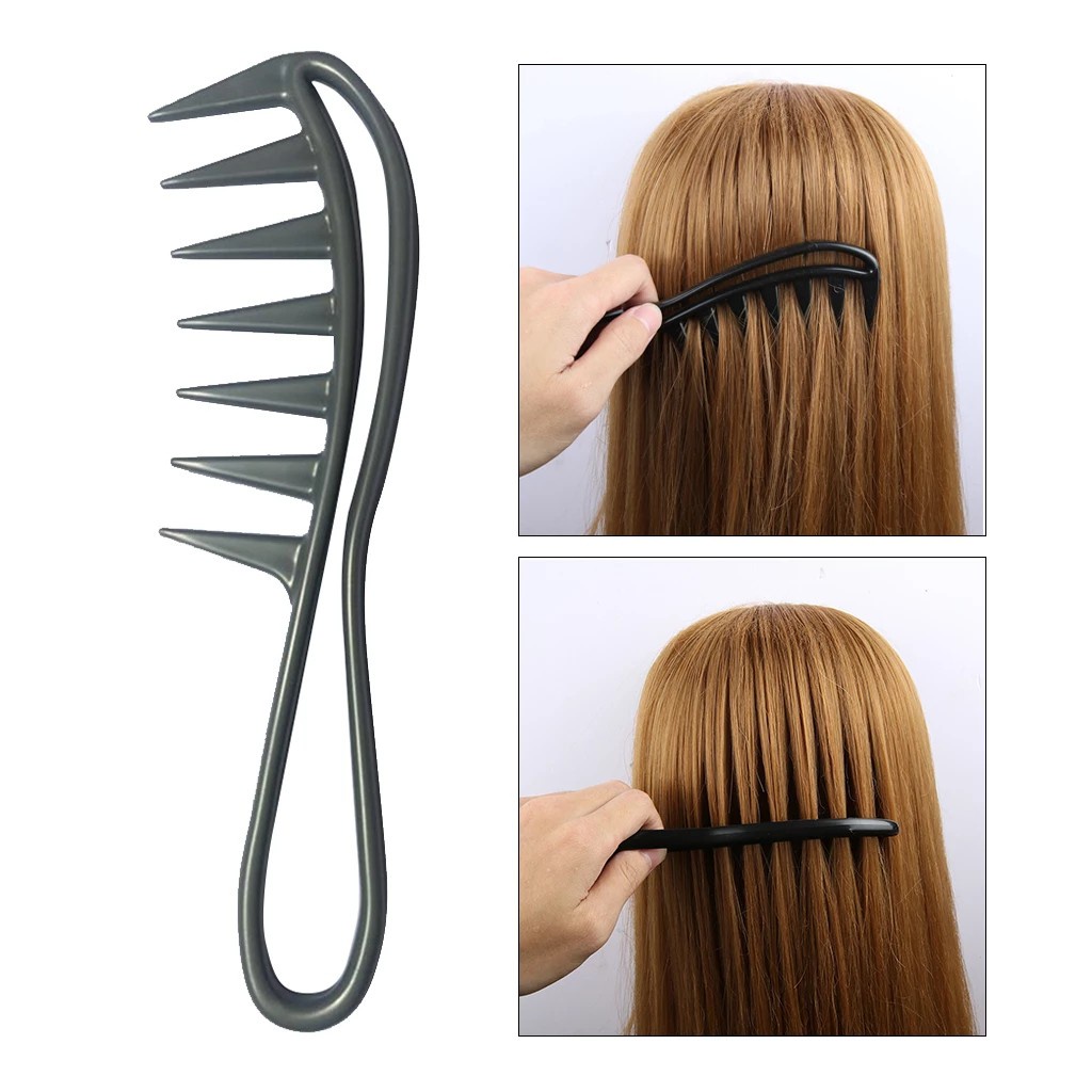 Men's women's wide tooth shark plastic comb curly hair straight hair comb  salon hairdressing comb massage styling tool | Shopee Malaysia