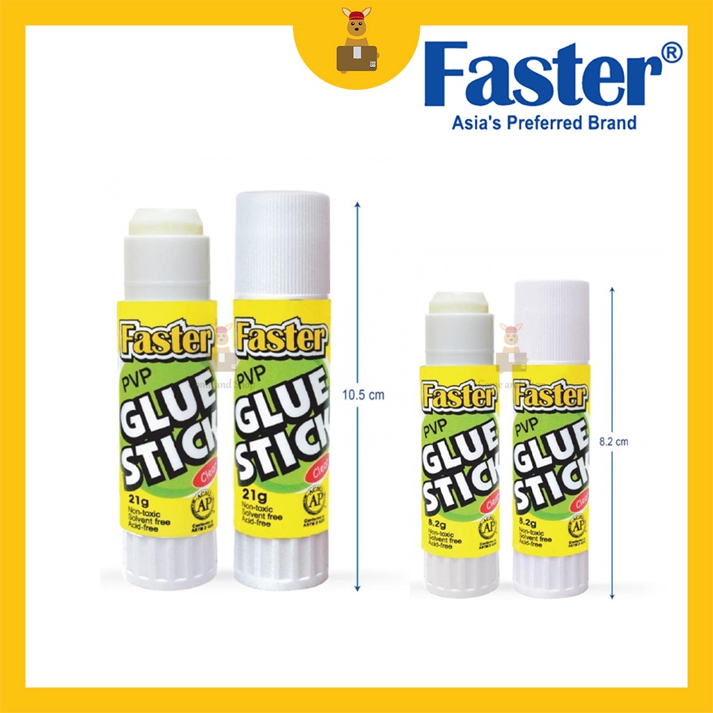 Faster Glue Stick PVP Adhesive Advanced Formula Gam Stick Gam Sekolah