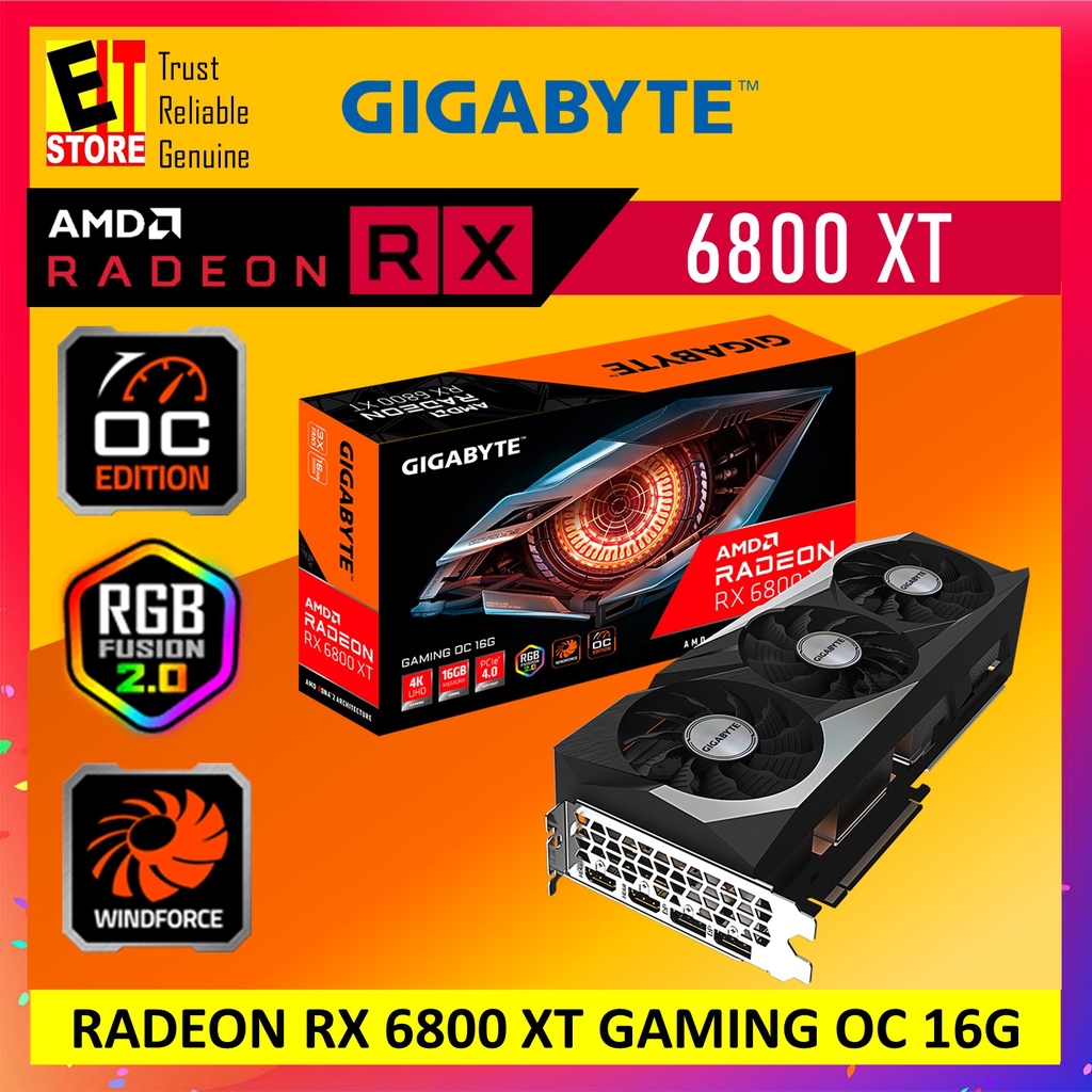 GIGABYTE RADEON RX 6800 XT GAMING OC 16G GRAPHIC CARD (GV-R68XTGAMING ...