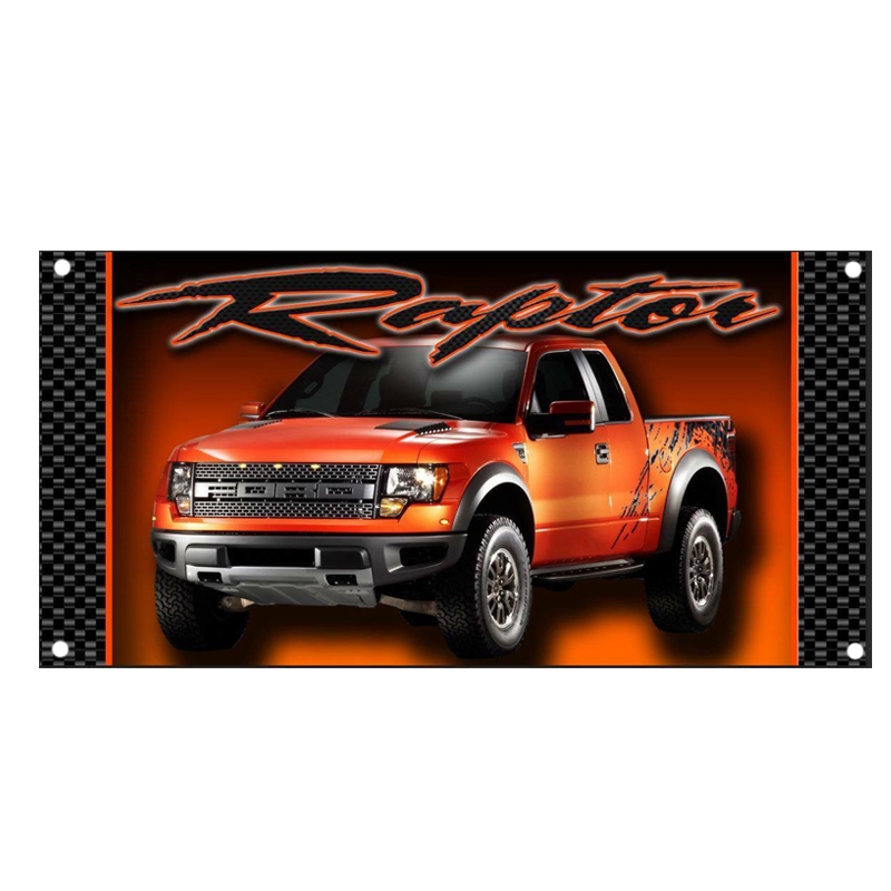 Ford Raptor Truck Mancave Garage Shop Vinyl Banner Sign Orange