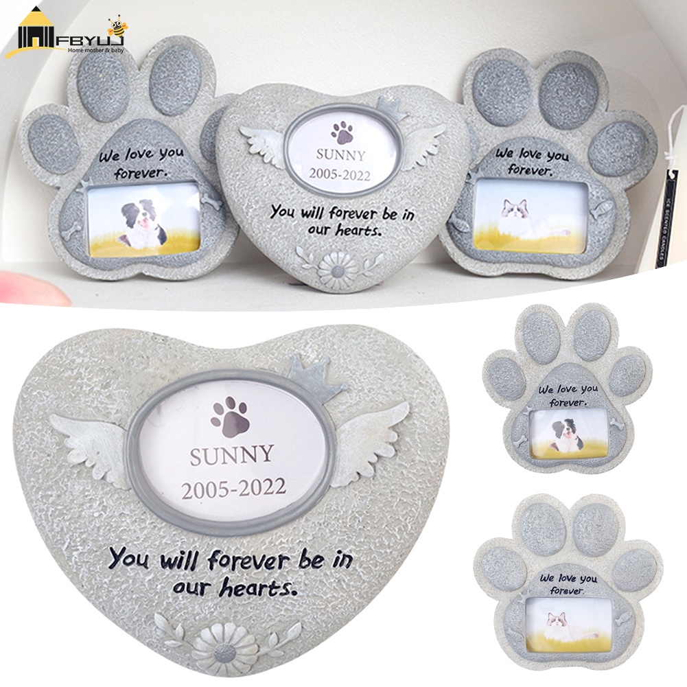 Pet Memorial Tombstone Resin Dog & Cat Monuments Innovative Pet Tribute Statue Remembrance Keepsake Sculpture weatherproof ornaments Animals Grave Ornament Decoration