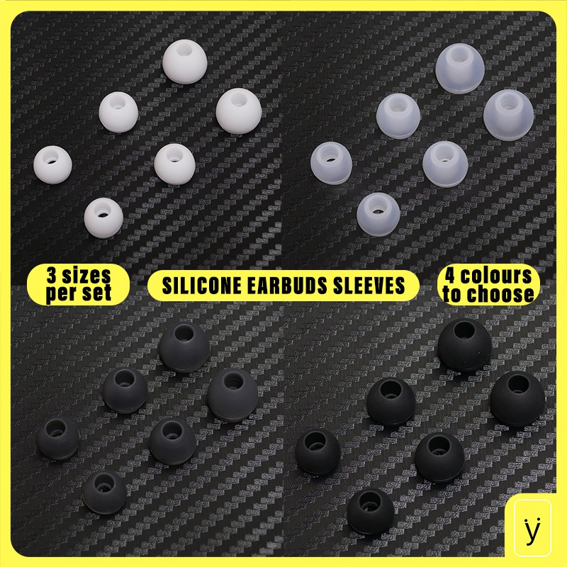 Original Replacement Silicone InEar Earphone Tips Earbuds Sleeves 3 Pairs Per Set Size L