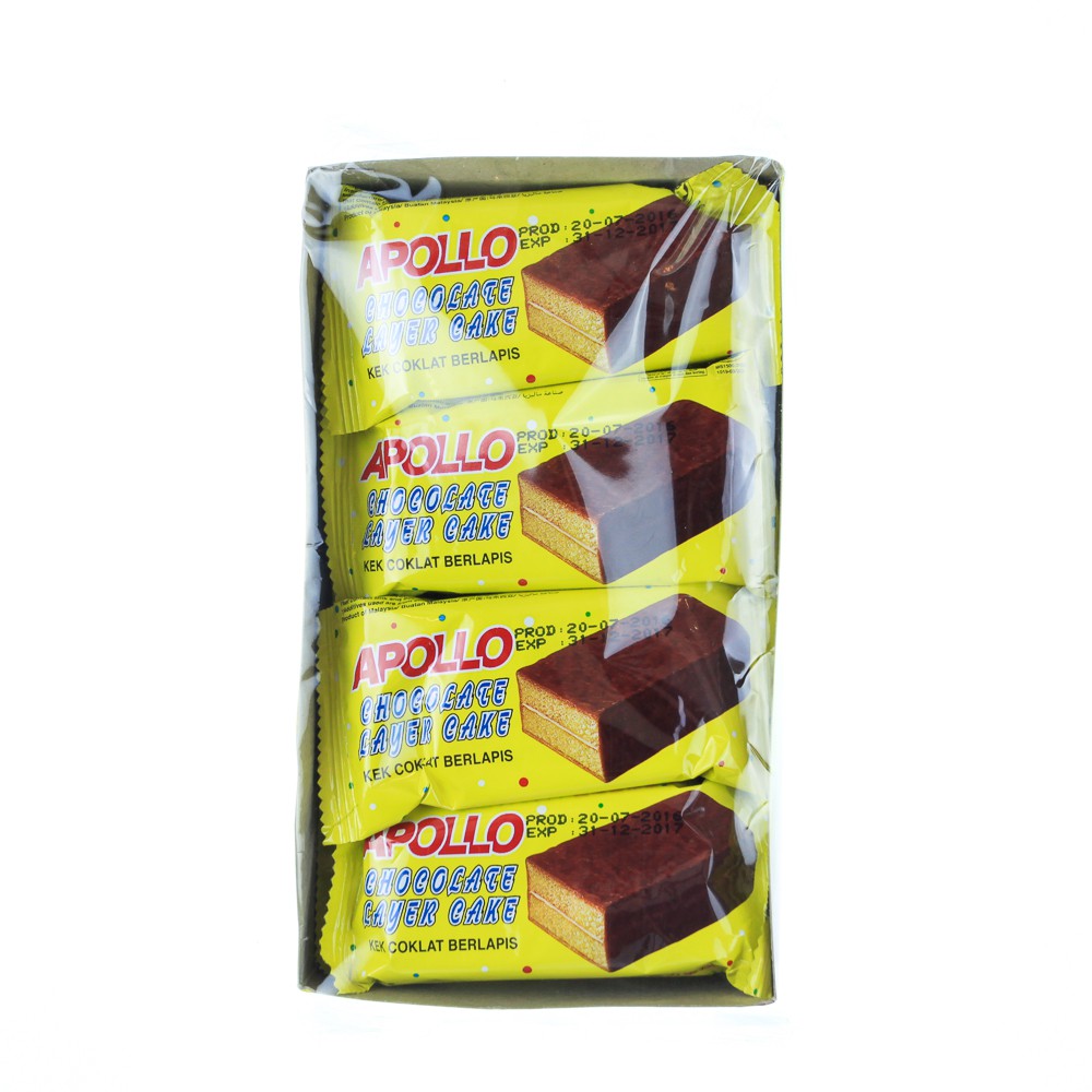 8 Pcs 3020m Apollo Chocolate Layer Cake 18g Each in Box HALAL (LOCAL