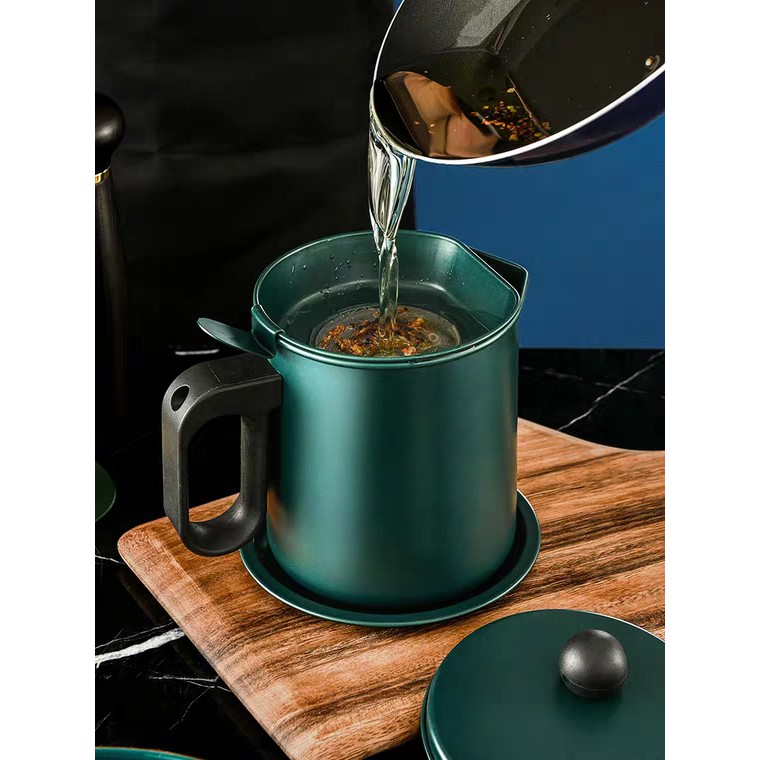 [thedekohome] Cooking Oil Storage Pot with Builtin Filter 1.7L
