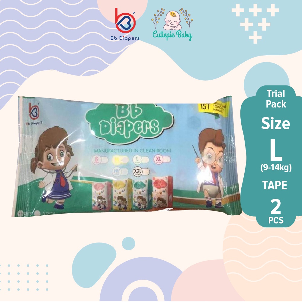 Bb Diapers Trial Sample Pack - 2pcs in Each Pack - Premium Quality Baby Diaper