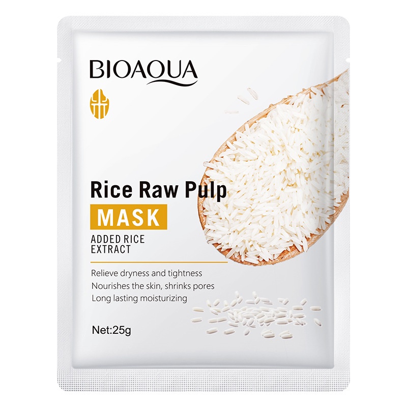 [ROREC] BIOAQUA Rice Raw Pulp Facial Mask Moisturizing Hydrating Skin Rejuvenation Facial Mask