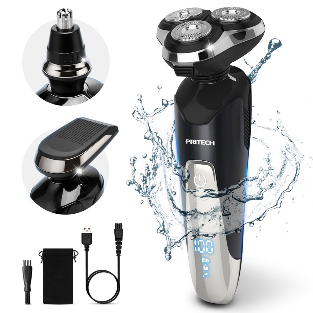 PRITECH 3 in 1 Mens Electric Shaver Grooming for Men Face Razor Waterproof Beard Nose Mustache Trimmer剃须刀水洗电动刮胡子刀