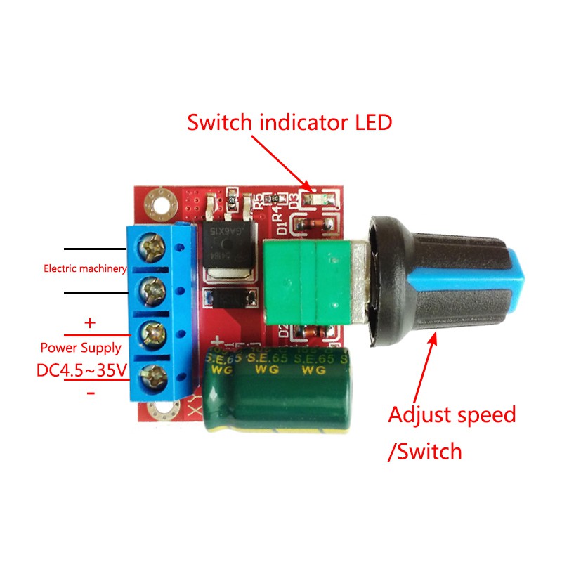 6x PWM Motor-Drehzahlsteller – DC 5–35 V, 5 A,  Produktbild-Vorschau 3