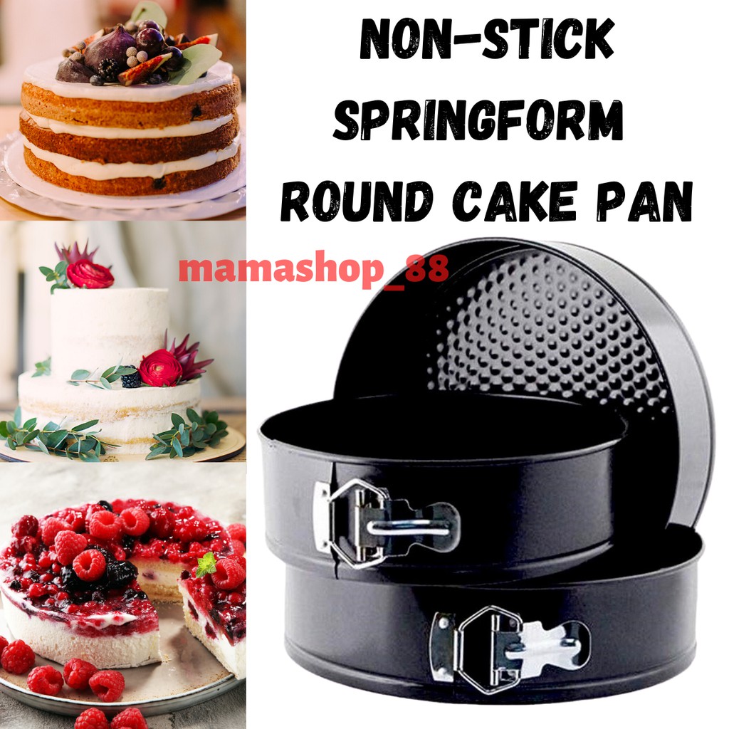 3 PCS Heart+Round+Square CKBAKIE Springform Cake Pan Non-stick Carbon Steel with Quick Release Clips and Waffle Texture Bottoms 