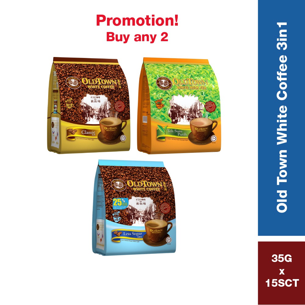 Old Town White Coffee 3 in 1 Classic/Less Sugar/Milk Tea Shopee Malaysia