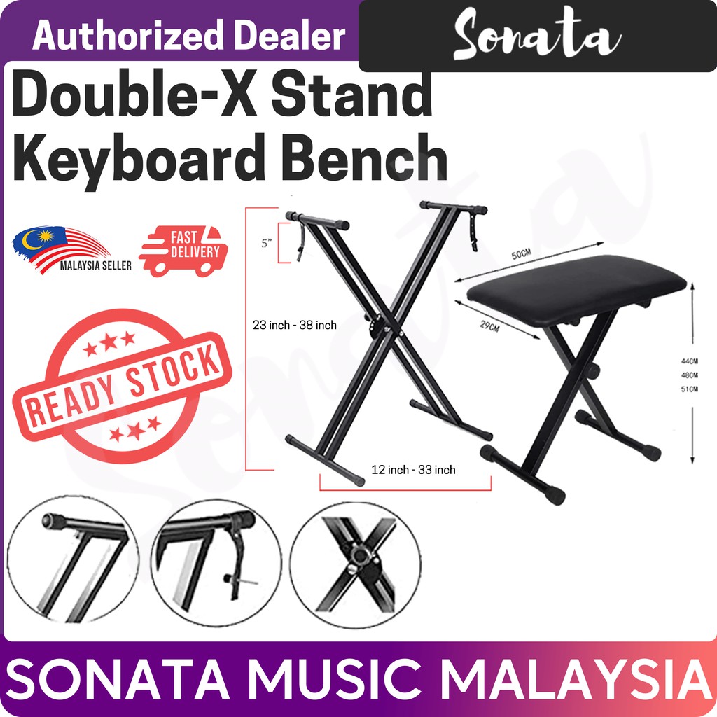 Sonata Q2X and Q90 Keyboard Stand and Bench Package Chair Stool Seat