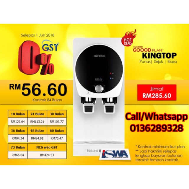 Freegift Cuckoo King Top Rm56 Penapis Air Alkali 3 Suhu Paling Murah Di Malaysia Shopee Malaysia