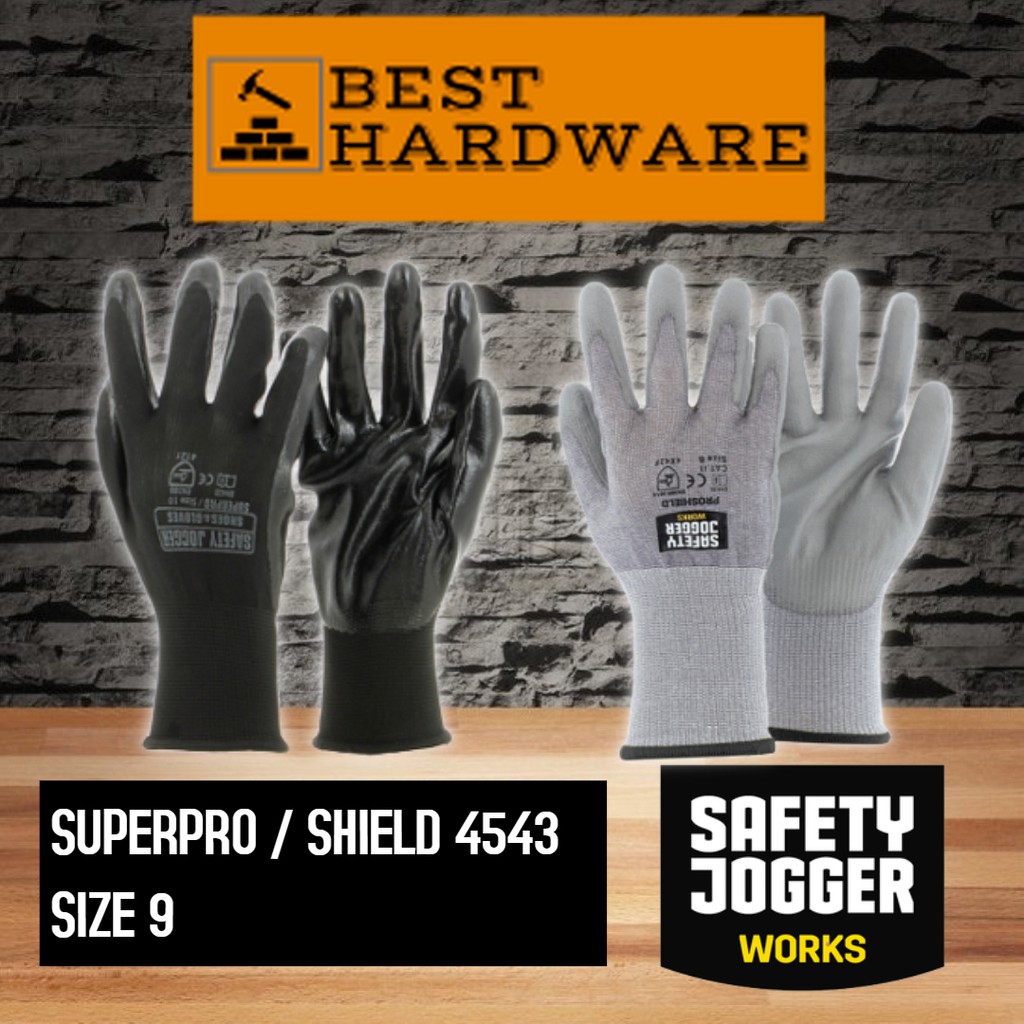 SAFETY JOGGER SUPERPRO HAND GLOVES WITH NITRILE COATING GRIP SIZE 9