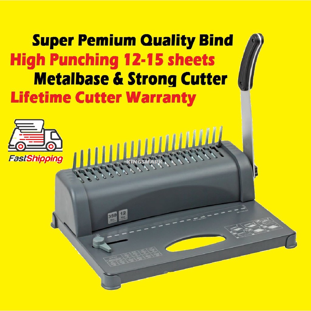 HIGH SPEC COMB BINDING MACHINE ( LIFETIME CUTTER WARRANTY ) HEAVY