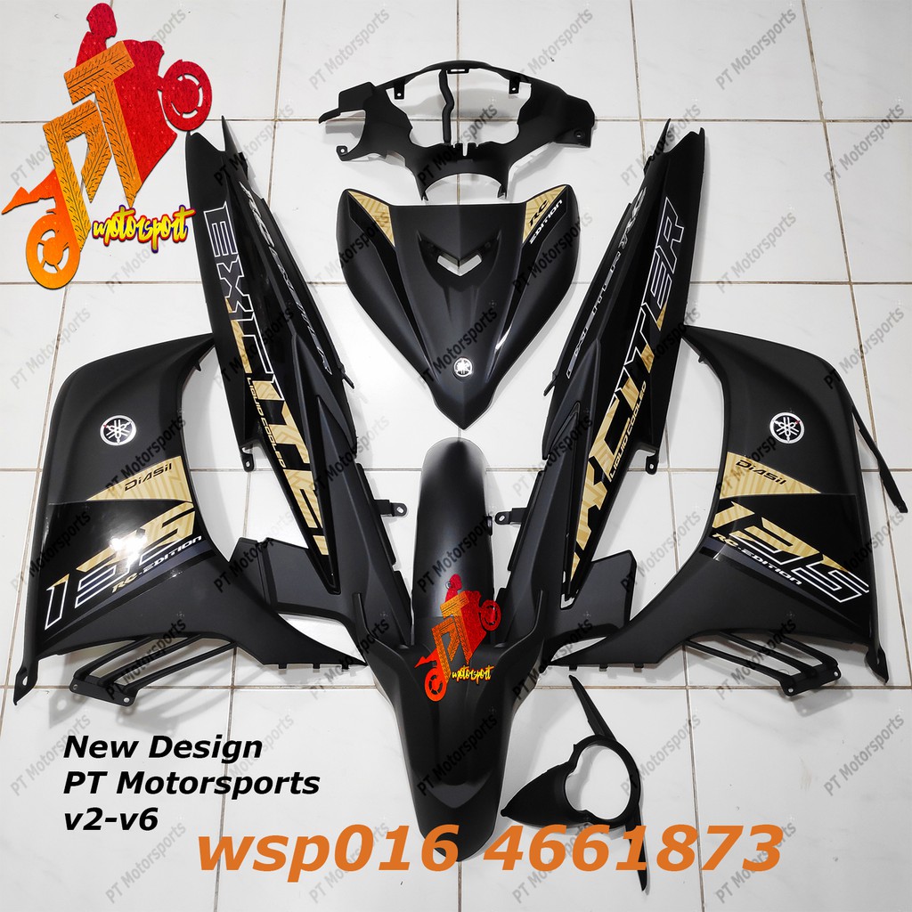 Yamaha Lc 135 Cover Set Matt Black EXCITER RC 2020 Black V2 V3 V4 V5 V6