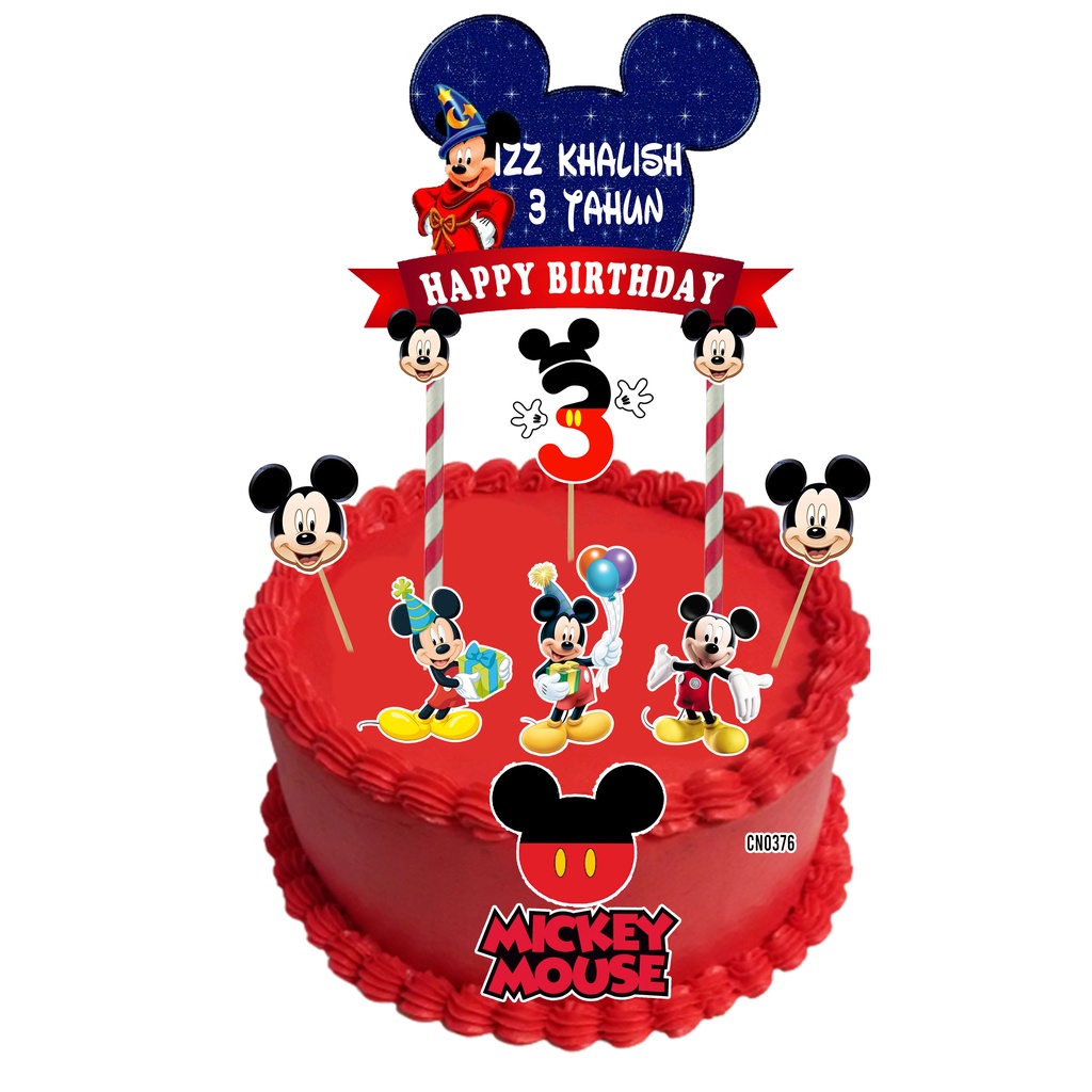 Birthday Cake Topper Mickey Mouse Theme Decorations