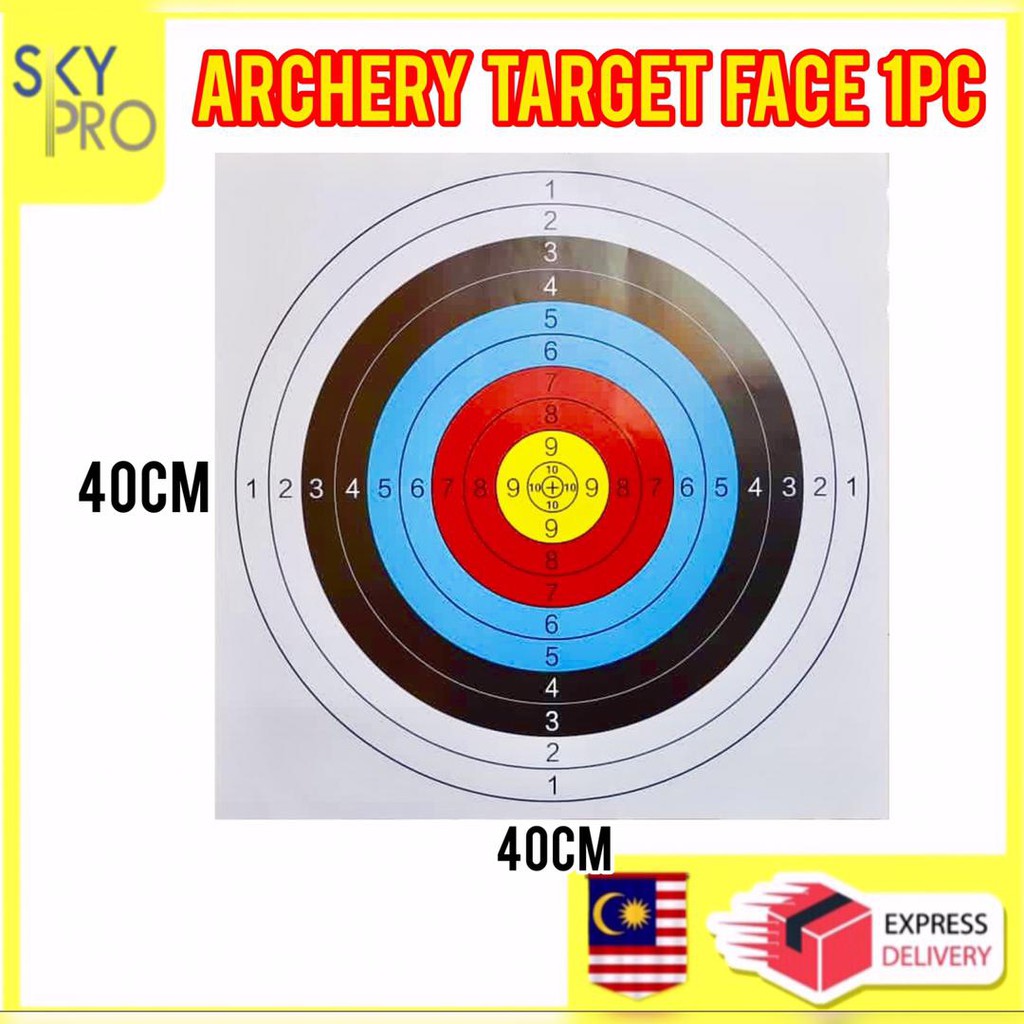 1 Pc Archery Target Face 40cm Full Ring 10 Rings With Score Shooting Paper Target Shopee Malaysia