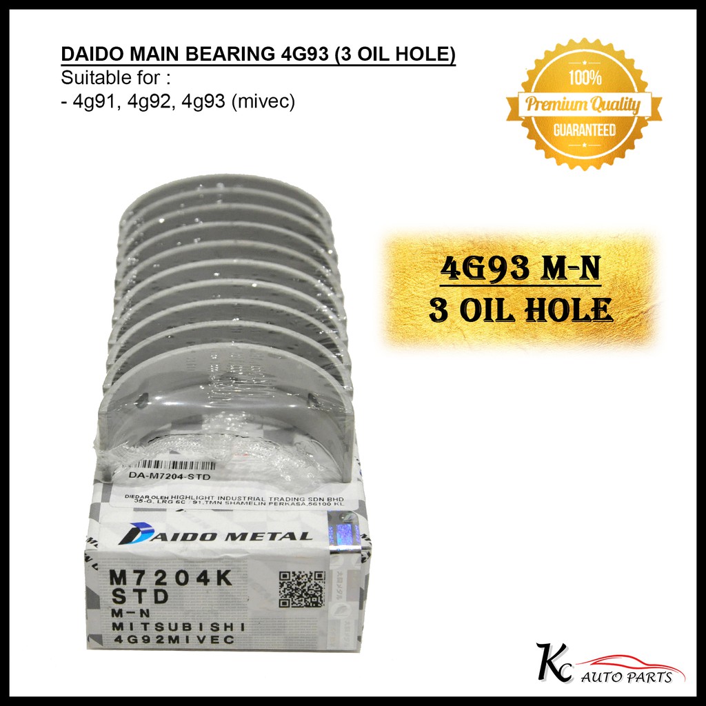 Daido Metal Main Bearing Con Rod Bearing 4g91 4g92 4g93 Std Mivec Shopee Malaysia