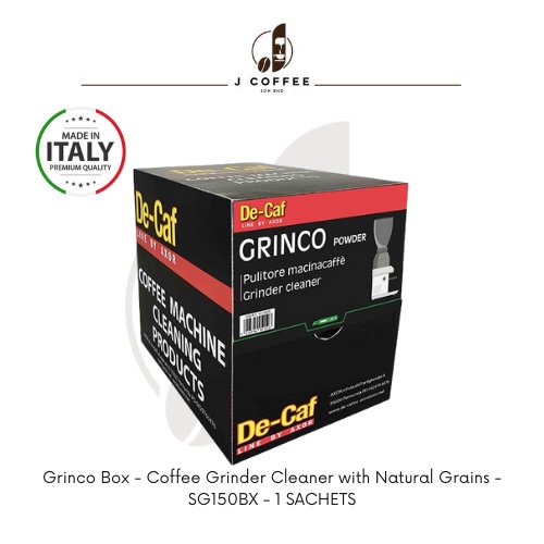 Grinco Box - Coffee Grinder Cleaner with Natural Grains | SG150BX | DE-CAF Made In Italy | Coffee Grinder Cleaner