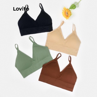 Image of Lovito Sporty Beauty-Back Softness With Removeable Pads Bra L00002 (Green/Black/Skin Color/Caramel)