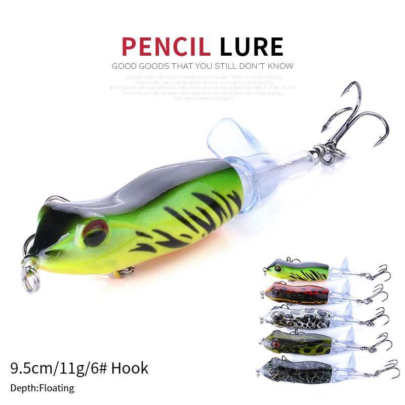 3.5" Topwater Frog Fishing Lure 11g Floating Rotating Tail whopper plopper Bait 