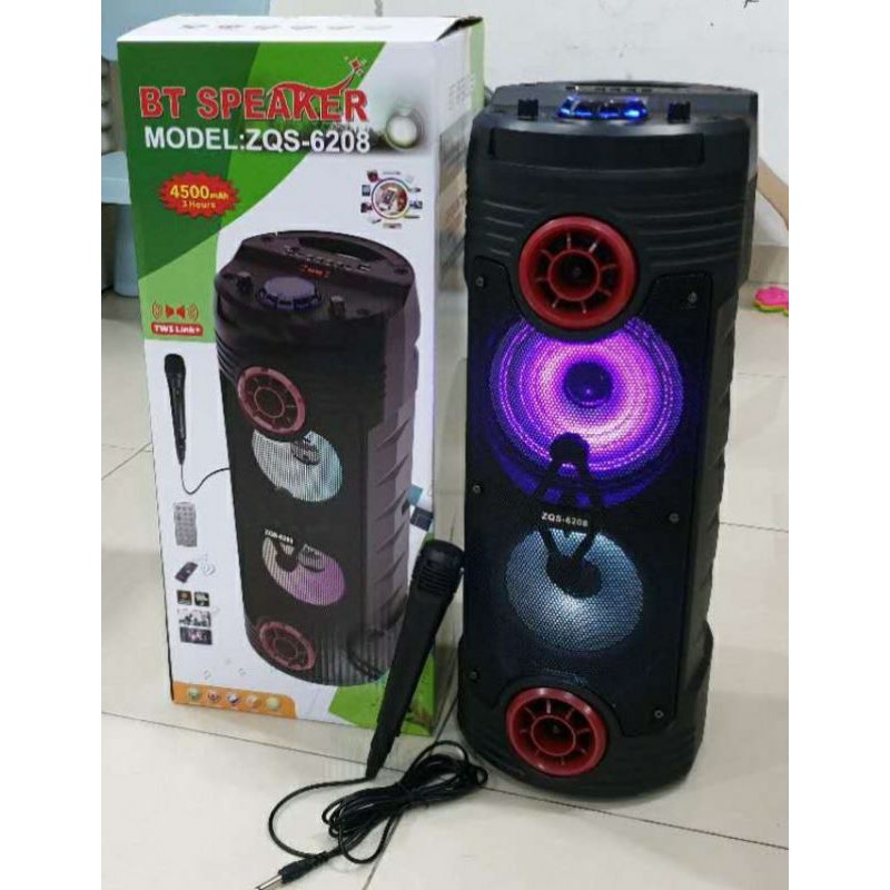 Wireless Bluetooth Speaker ZQS-6208 Super Bass🔊p | Shopee Malaysia