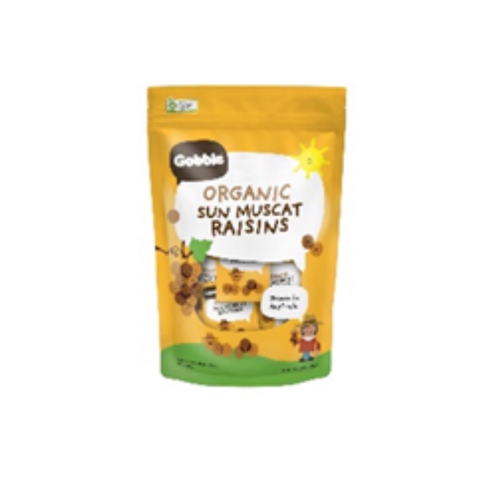GOBBLE Minis Organic Sun Muscat Raisins 120g (10 packs per carton)