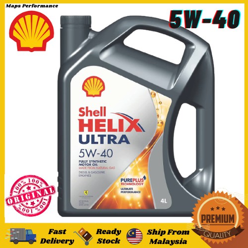 Original Shell Helix Ultra 5W-40 Fully Synthetic 4L Engine Oil Minyak ...