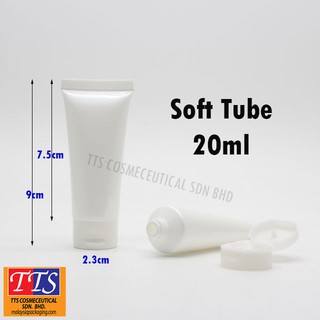 20ml White Soft Tube with Flip Top Cap Empty Plastic Cosmetic Facial Cleanser Cream Lotion Softube