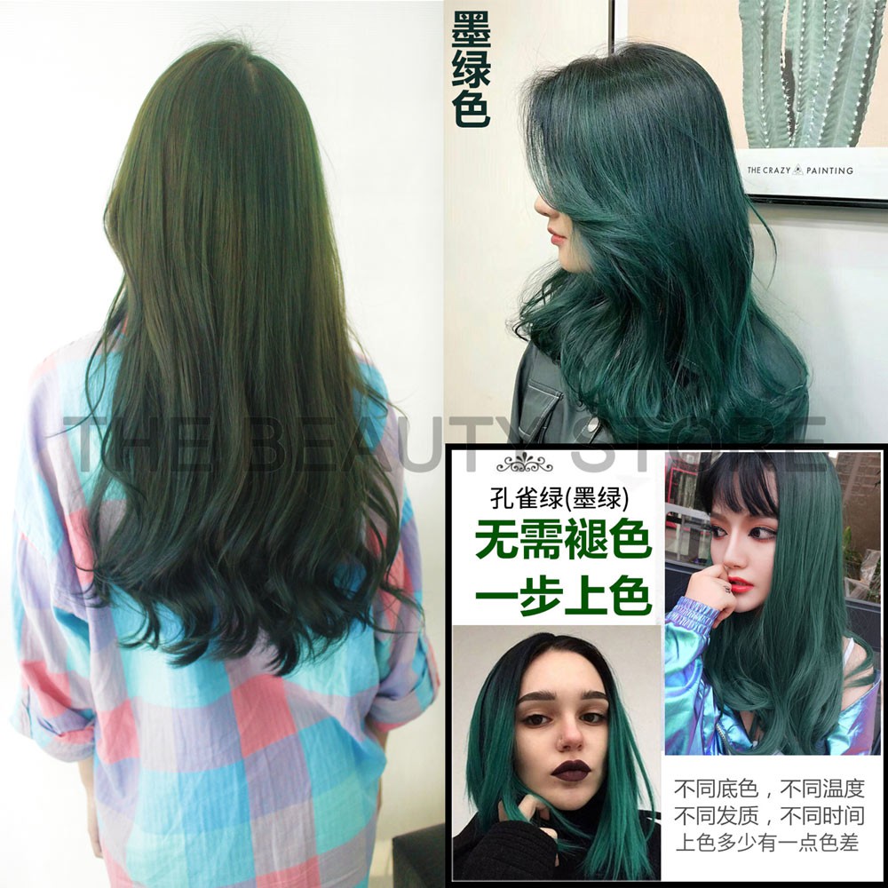 Hair Color Dye Cream 0 22 Blackis Green 100ml Shopee Malaysia