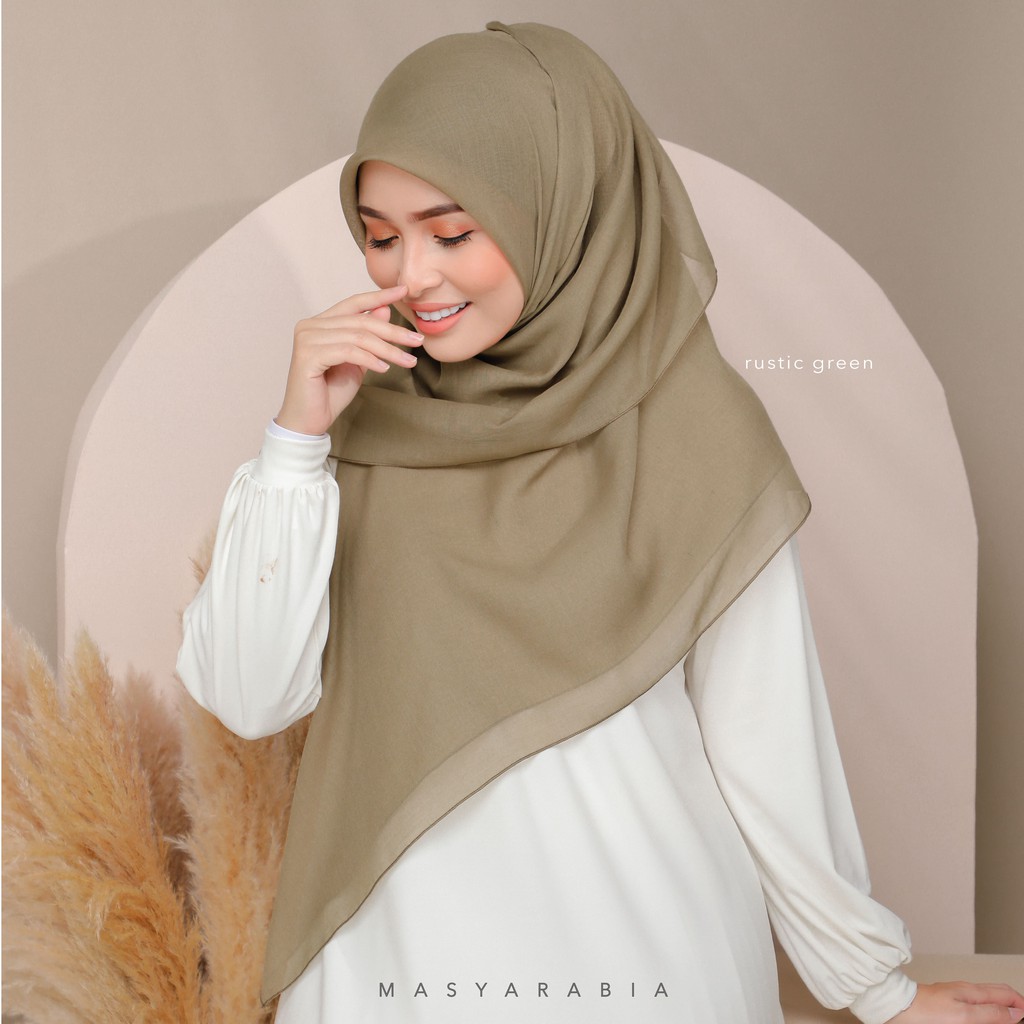 MASYARABIA [BUY 4 RM90] Bawal Cotton Bidang 50/60 Paling Mudah Bentuk, READY STOCK In Rustic Green